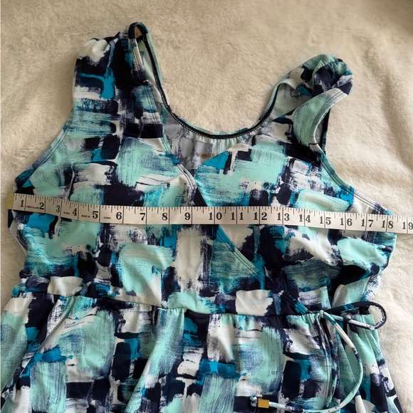 Stylish Blue and White Women Swim One Piece - Picture 6 of 9